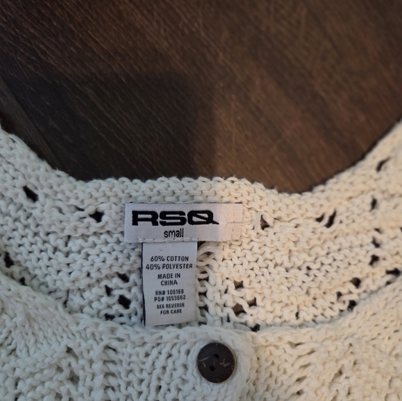 RSQ Cream Crochet Knit Tank Top - Picture 3 of 4